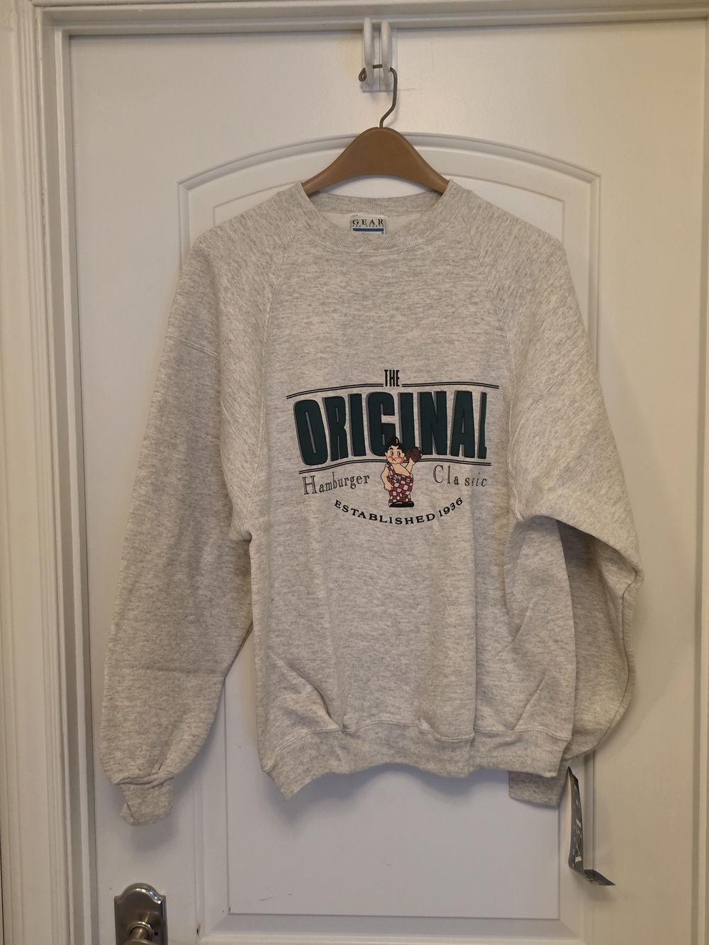 The Original Bob's Big Boy Light Gray Crewneck Sweat Shirt. New